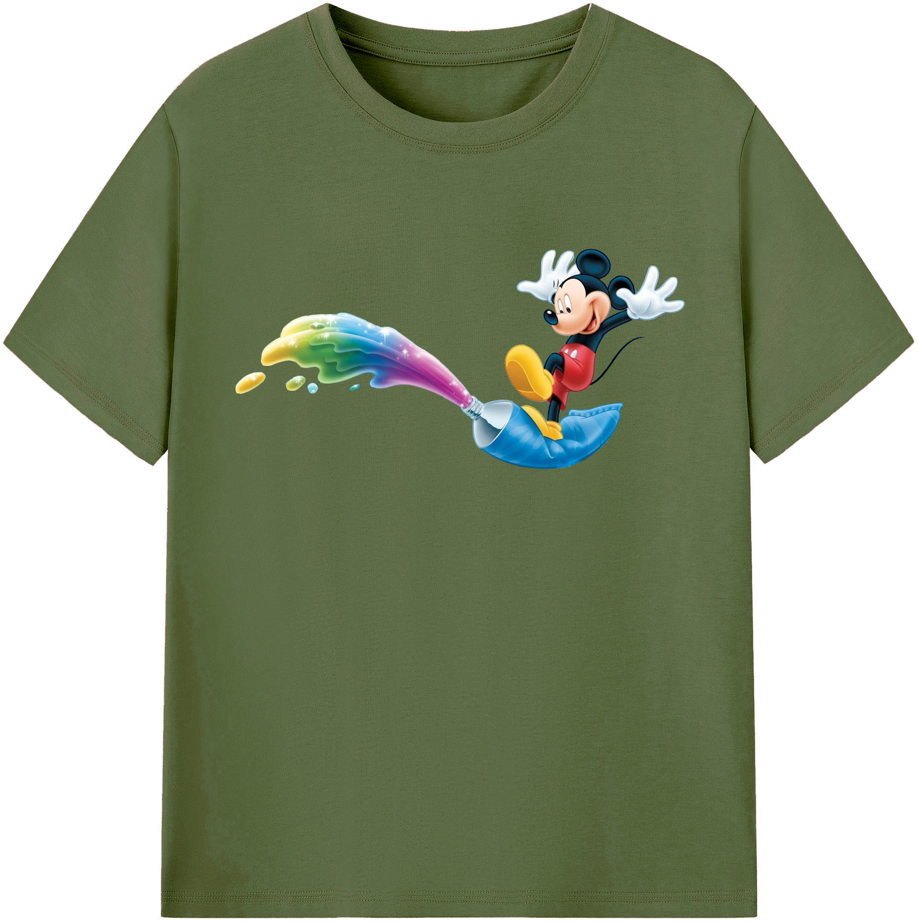 （画像用） ミッキーマウス Mickey Mouse 綿100％半袖Tシャツ（フロントプリント）